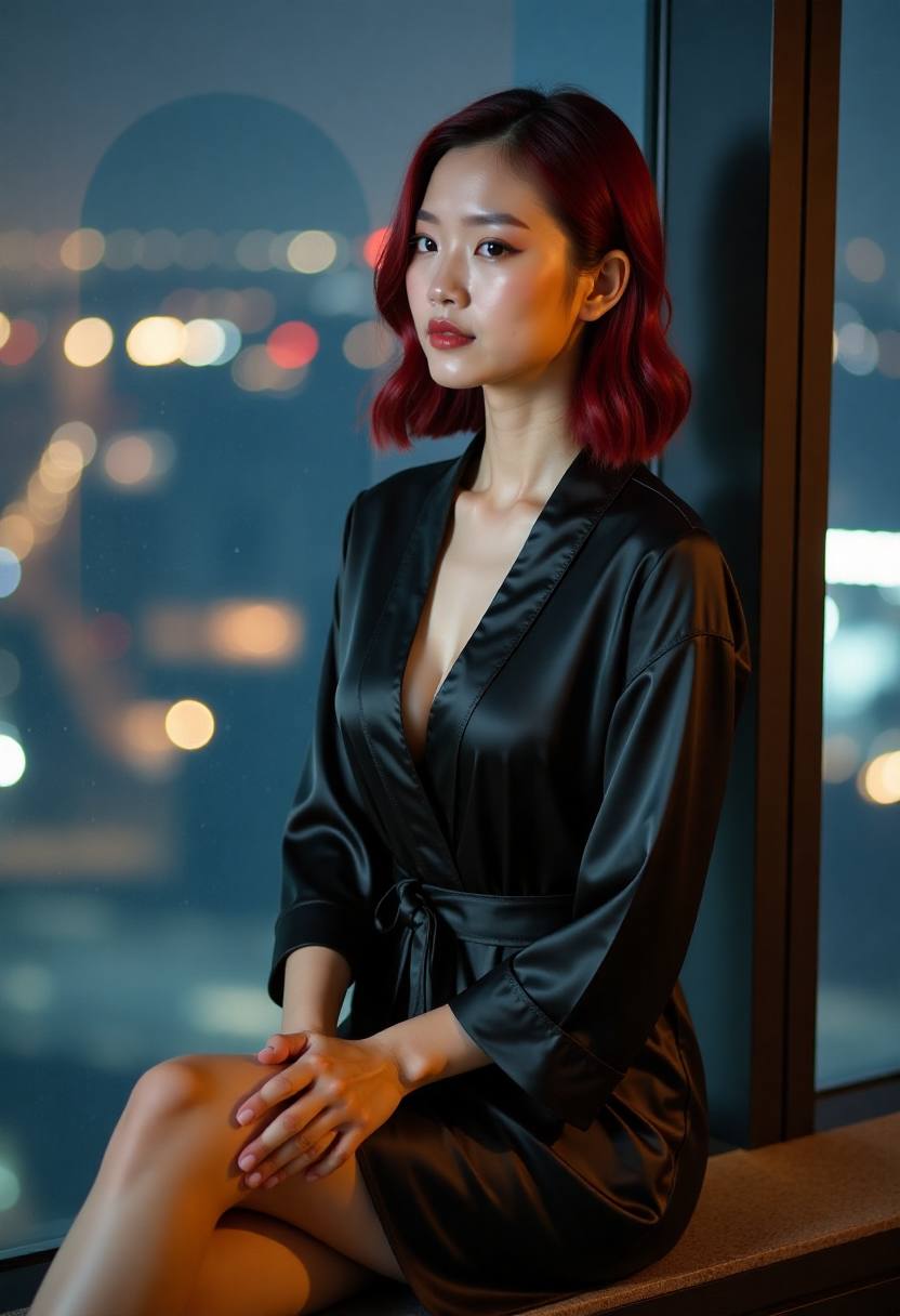 老街黄昏中的钟表铺门面